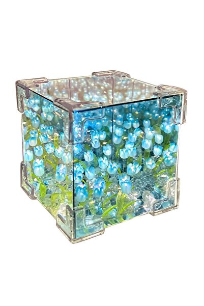 Choice Blue DIY Tulip Sea Mirror Night Light Car Decoration Materials Handmad...