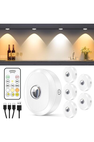 Choice مجموعة مصابيح ليلية دافئة قابلة لإعادة الشحن من ويلد، 6 قطع، بألوان RG...