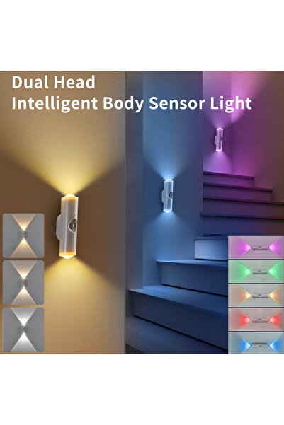 GGBEE RGB Double-head Spotlight Wall Lamp LED Rechargeable Night Light with M...