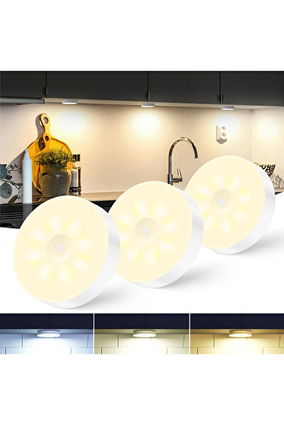 Choice مجموعة من 3 مصابيح LED دائرية متعددة الألوان، قابلة لإعادة الشحن، إضاء...