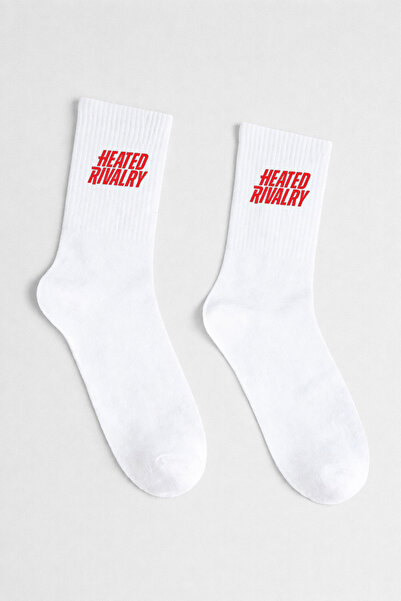 AYDESİGN Raiders Boston Hockey Heated Rivalry White Cotton Tennis College Socks