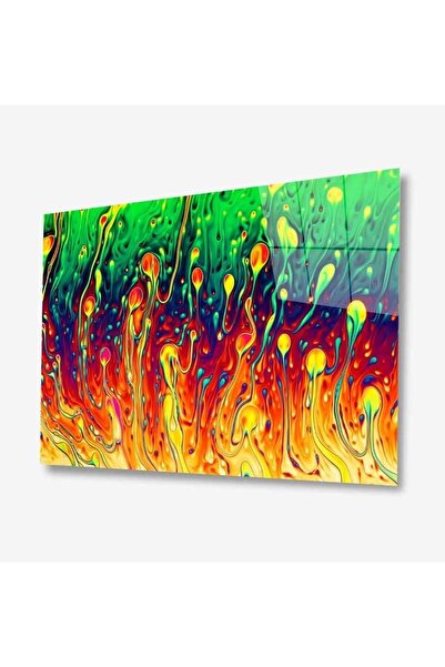 idealizbiz Pictură abstractă colorată pe sticlă, sticlă temperată durabilă de...