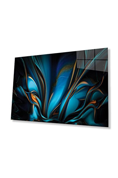 idealizbiz Sticlă albastră abstractă pentru pictură, sticlă temperată durabil...