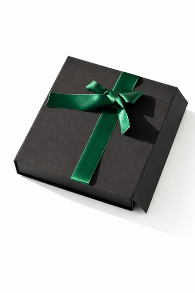 MAY BOX Premium Katlanabilir Mıknatıslı Mukavva Yeşil kurdele Siyah Kutu Yük ...