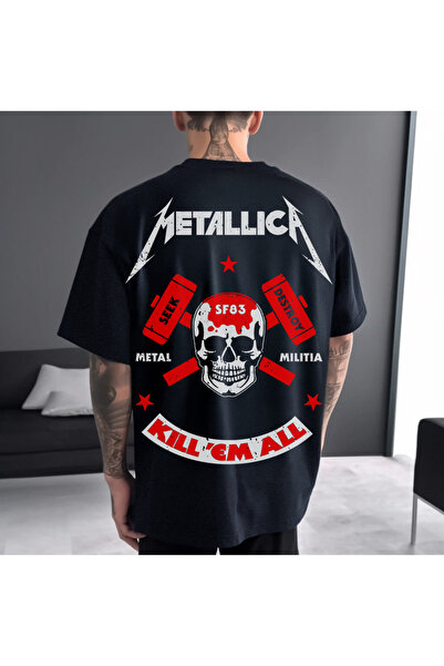 Kartier Tricou Negru Oversize Kill Em All