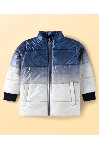 Pine kids Woven Full Sleeves Front Open Padded Jacket with Ombre Colors - Blu...