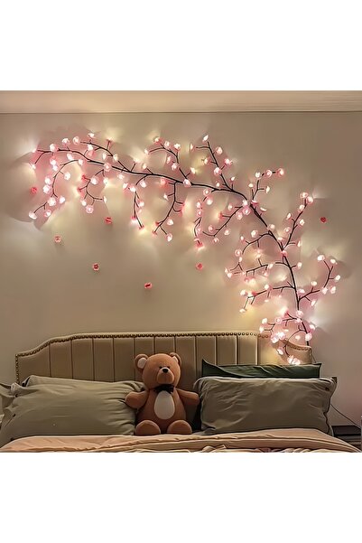 Choice 1PC 96LED Pink Warm White 1PC 96LEDS Cherry Blossom Vine Lights, Glowi...