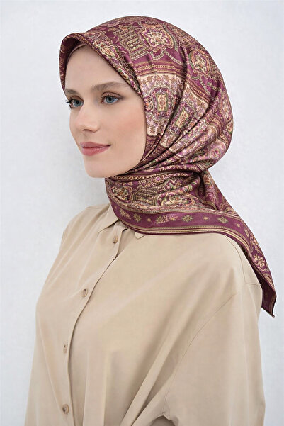 Armine Sura Pure Silk Scarf 9518 - 32 Pink Green Ethnic Pattern