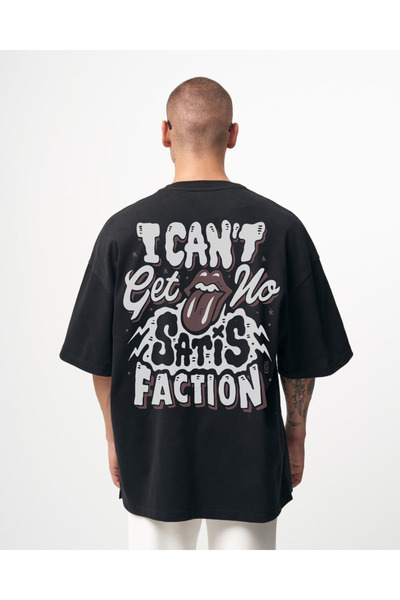 Kartier Tricou Negru Oversize I Cant Get No Satisfaction
