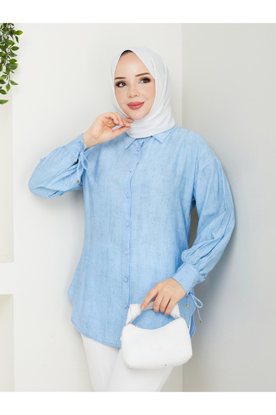 BETES Women's Hijab Wrinkled Stylish Comfortable Shirt