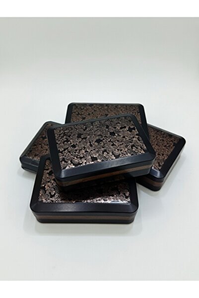 EDS Osmanlı/Türk Bulut Motif Metal Kutu Tabaka - Premium Bronz Kabartmalı