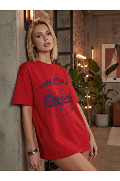 trendypassion Унисекс тениска с печатен дизайн „Рим, Италия“