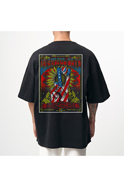 Kartier Tricou Negru Oversize Greatfull Dead