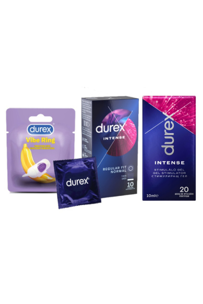 Durex Pachet Prezervative Intense 10 bucati + Lubrifiant Intense Gel 10 ml + ...