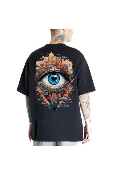 Kartier Tricou Negru Oversize The Eye