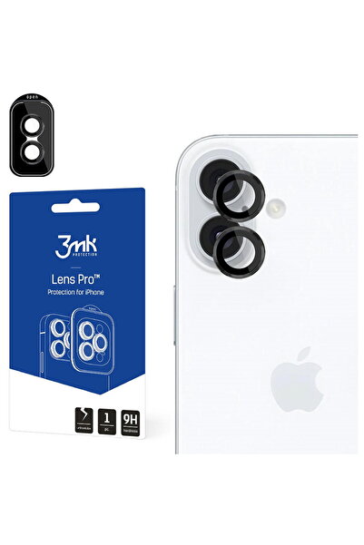 3MK Folie pentru iPhone 16 / iPhone 16 Plus - Protecție lentilă - Negru