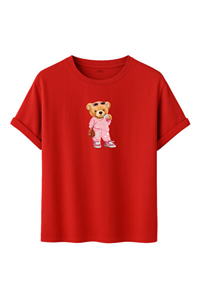 DK DAKSEL Unisex Teddy Bear Printed Oversize T-Shirt with 10+ Color Options