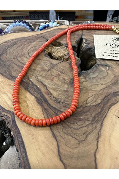 parze doğaltaş Coral String Necklace