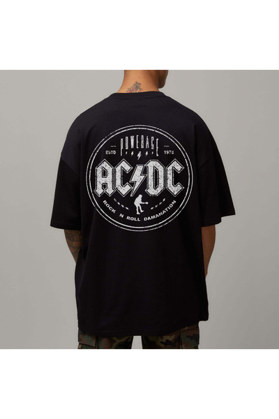 Kartier Tricou Negru Oversize ACDC Rock&Roll Damanation