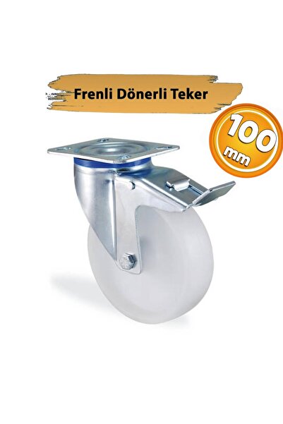 Kama 0100F Dönerli Tablalı Frenli Kemik Tekerlek 100 mm 135 Kg
