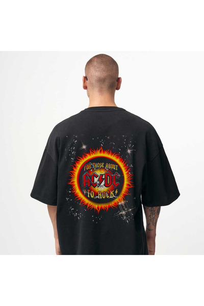 Kartier Tricou Negru Oversize AC DC for Those