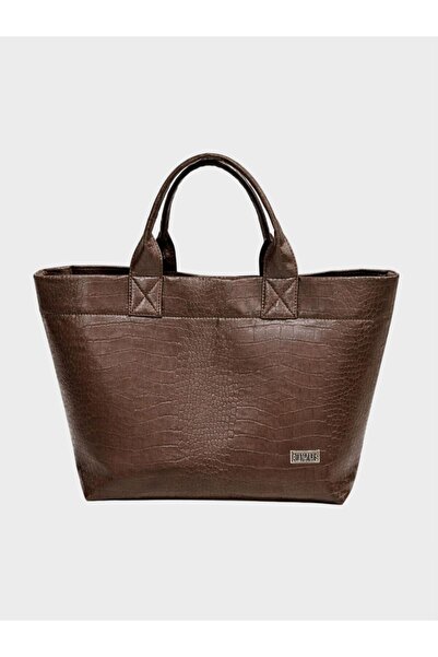 RİVUS Form Croco Tote Large Bag - Brown