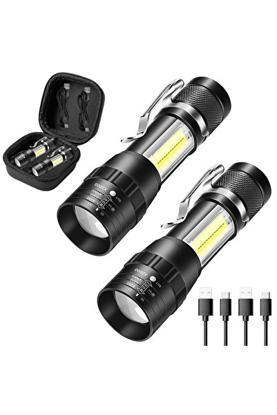 Heinast ZOOM 2PCS-1Cloth box Portable LED+COB Rechargeable Compact Telescopic...