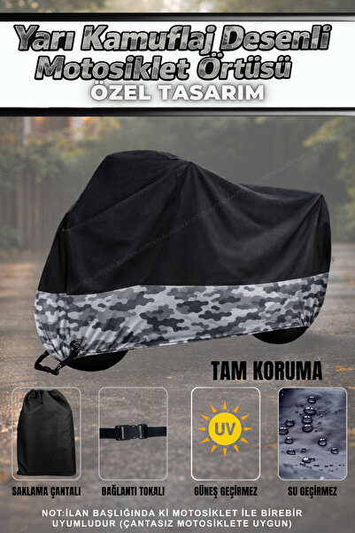 AutoEN KAMUFLAJ DESENLİ TVS Jupiter 125 ÜST SİYAH MOTOSİKLET BRANDASI