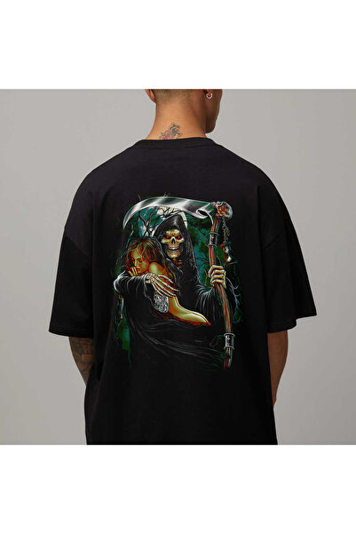 Kartier Tricou Negru Oversize Reaper Love