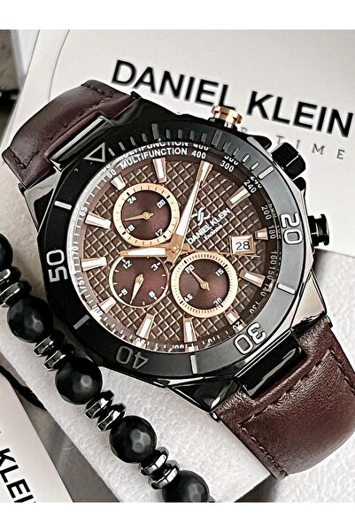 Daniel Klein Exclusive Fonksiyonlu Erkek Kol Saati Deri Kayış 3 Atm Su Geçirm...