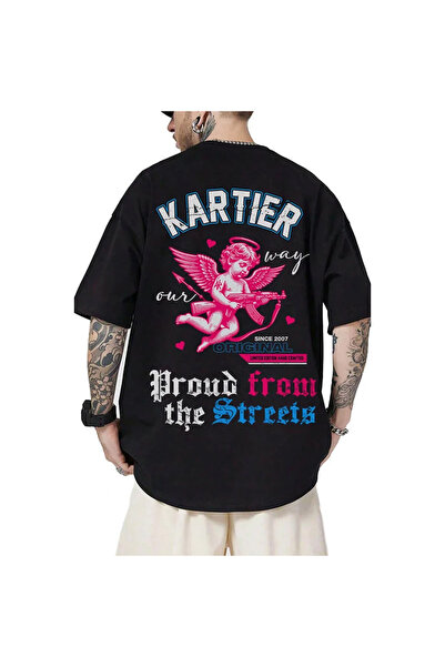 Kartier Tricou Negru Oversize Love and War