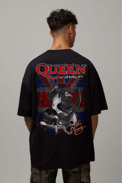 Kartier Tricou Negru Oversize We Will Rock You