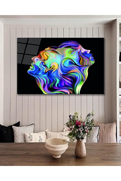 idealizbiz Pictură pe sticlă cu tranziție de culori atrăgătoare, modernă, pen...