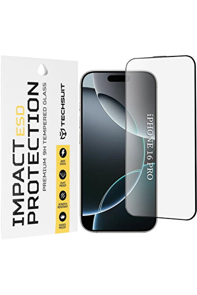 Techsuit Screen Protector for iPhone 16 Pro - ESD Glass - Black