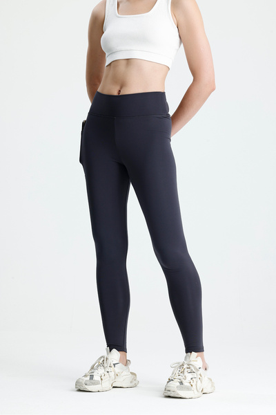 glanour بنطال ضيق نسائي أسود عالي الخصر لشتاء يبرز انحناءات الجسم مع جيوب من ...