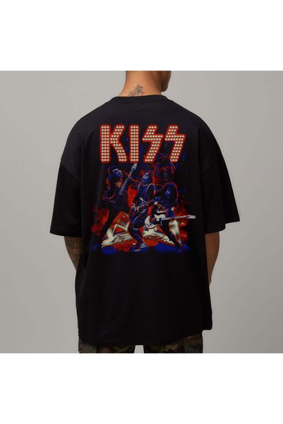 Kartier Tricou Negru Oversize Ton Of Kiss