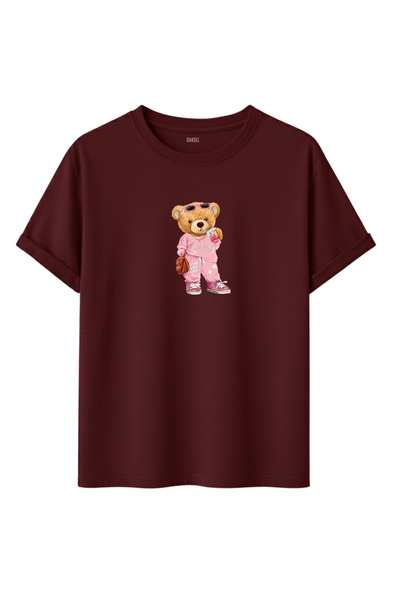 DK DAKSEL تي شيرت كبير الحجم مطبوع عليه دمية دب تيدي للجنسين مع أكثر من 10 خي...