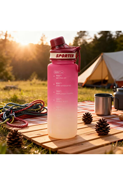 Generic Gradient Plastic Water Bottle 1200ml | Large Capacity BPA-Free with M...