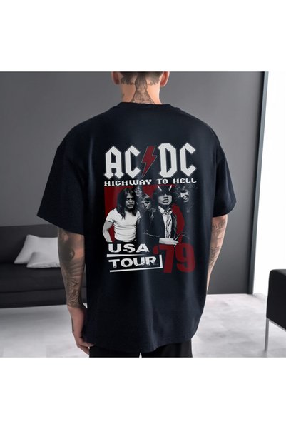 Kartier Tricou Negru Oversize Vintage ACDC Usa Tour