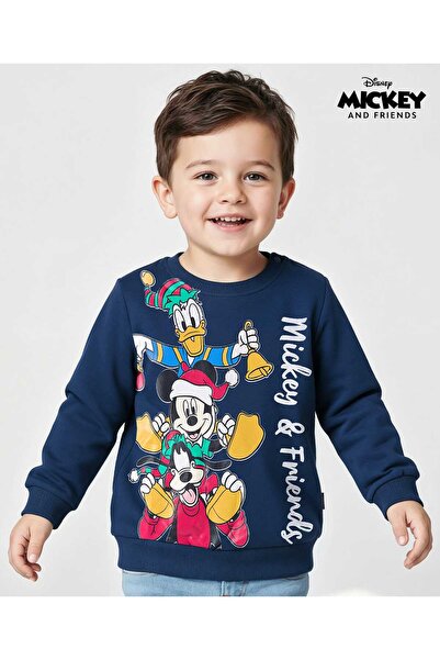 Babyhug Disney Terry Knit Full Sleeves Sweatshirt with Mickey and Friends Gra...