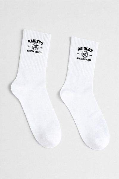 AYDESİGN Raiders Boston Hockey Heated Rivalry White Cotton Tennis College Socks