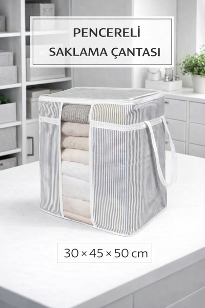 PONÇİK BEBEK Pencereli Saklama Çantası Pratik Kullanışlı Şeffaf Pencereli Sak...