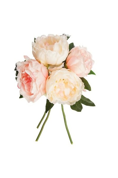 NN Buchet decorativ cu 4 bujori roz, 30 cm, Multicolor