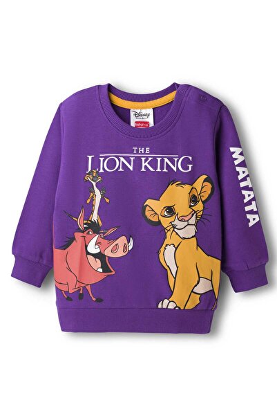 Babyhug Disney Terry Knit Full Sleeves Sweatshirt with Lion King Graphics - L...
