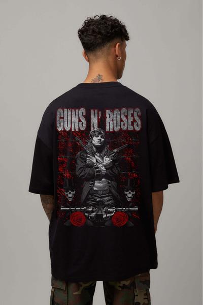 Kartier Tricou Negru Oversize Guns N Roses Bad Girl