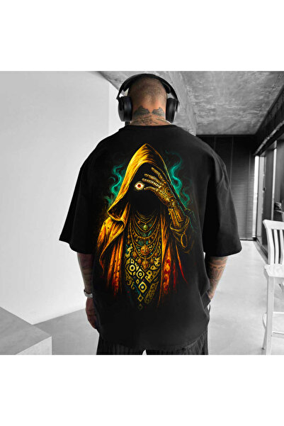 Kartier Tricou Negru Oversize Mystic Man