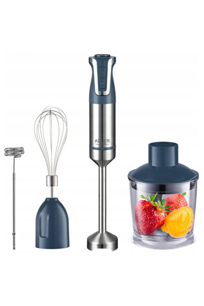adler AD 4627 Hand Blender, 20 Speeds, Turbo Function, 1800W, Silver-Black