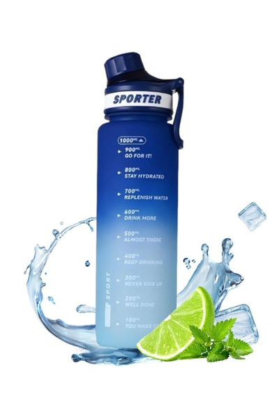 Generic Gradient Plastic Water Bottle 1200ml | Large Capacity BPA-Free with M...