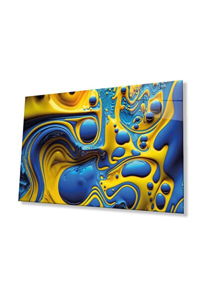 idealizbiz Sticlă albastră abstractă pentru pictură, sticlă temperată durabil...