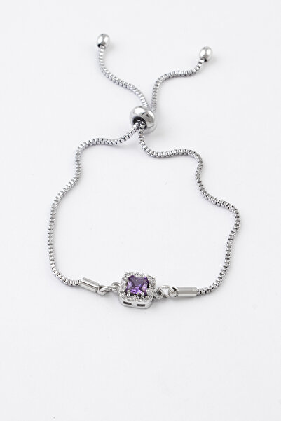 Sortie Aksesuar سوار قابل لتعديل الطول مرصع بحجر الزركون على شكل حجر باييت مر...